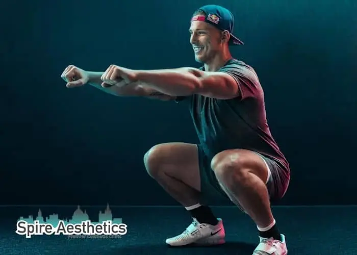 Image of man build leg muscle Wooburn Green through exercise